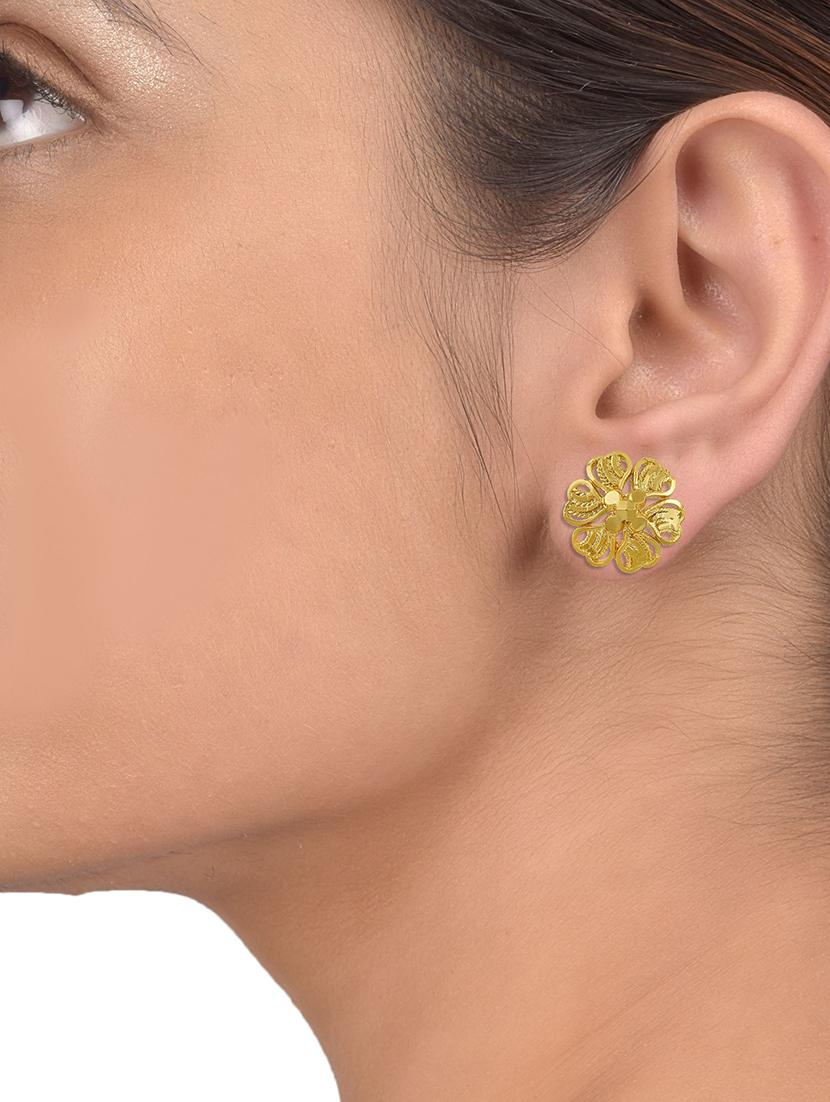 women golden stud earring - 18534429 - Standard Image - 3