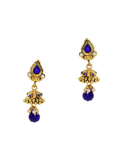 gold brass jhumka earring - 18534455 - Standard Image - 0