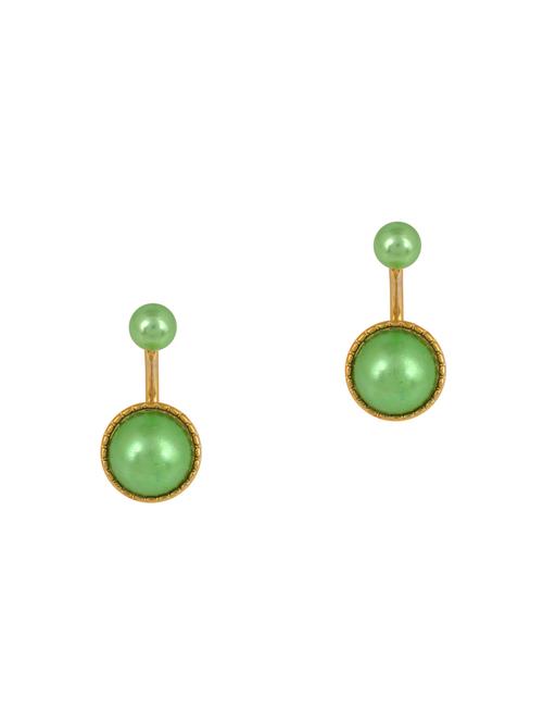 green metal stud earring - 18534457 - Standard Image - 0