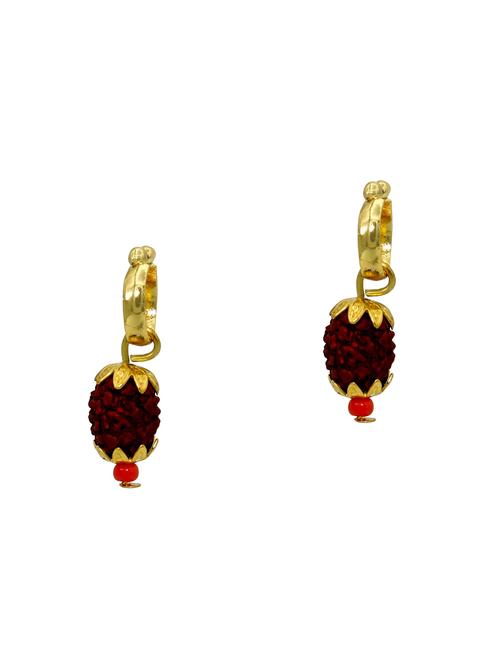 gold brass drop earring - 18534475 - Standard Image - 0