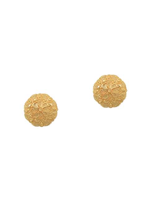 gold brass stud earring - 18534477 -  Standard Image - 0