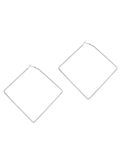 silver brass hoop earring - 18534495 -  Standard Image - 0
