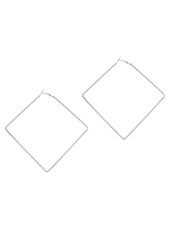 silver brass hoop earring - 18534495 -  Zoom Image - 0