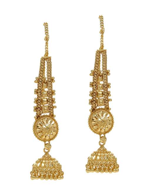 gold brass jhumka earring - 18534502 -  Standard Image - 0