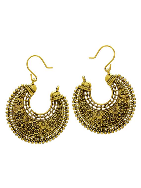 gold brass hoop earring - 18534528 - Zoom Image - 0