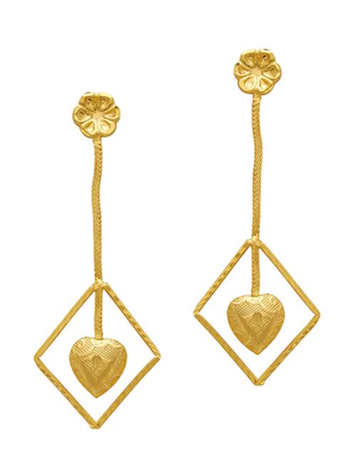 gold brass drop earring - 18534531 -  Standard Image - 0