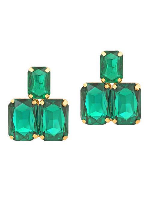 green brass stud earring - 18534551 - Standard Image - 0