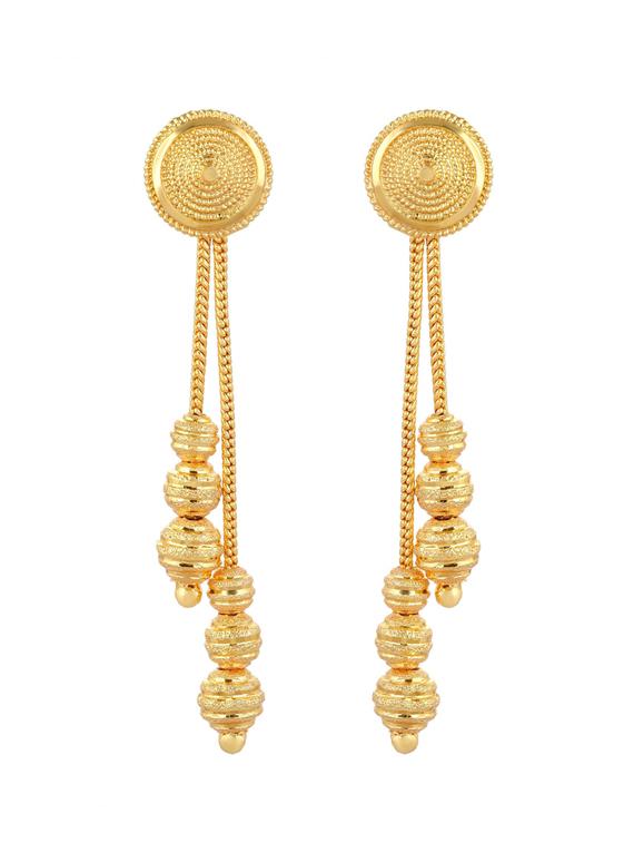 gold brass drop earring - 18534561 - Zoom Image - 0