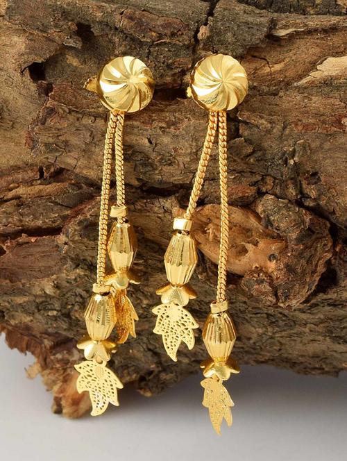 gold plated drop earring - 18534570 - Standard Image - 0