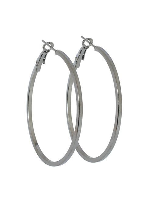 silver brass hoop earring - 18534571 -  Standard Image - 0
