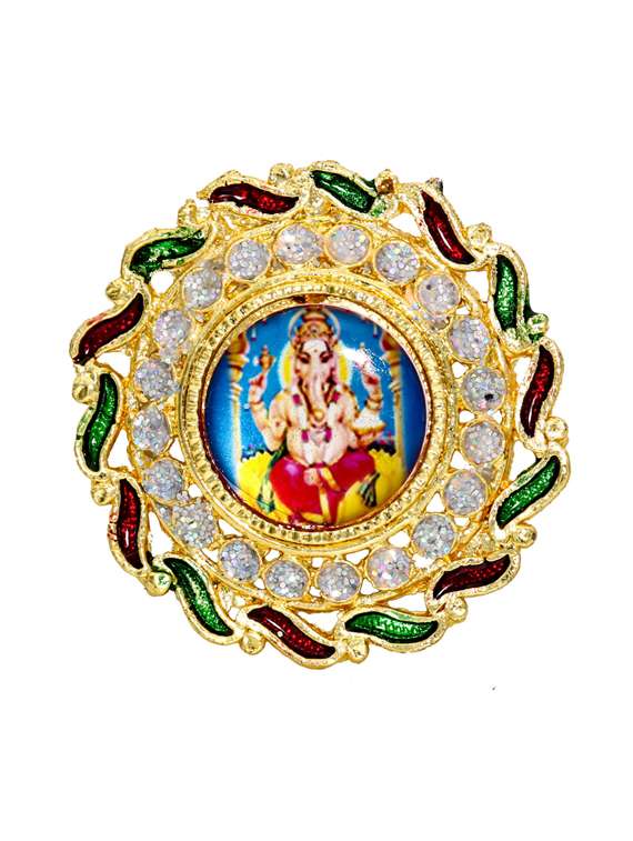 gold plated ganesh broche 