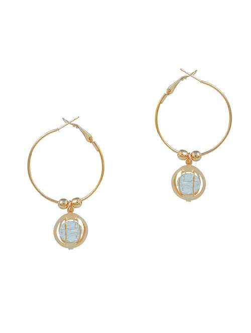 round cage white cz entrapped gold plated hoop earrings - 18535385 -  Standard Image - 0