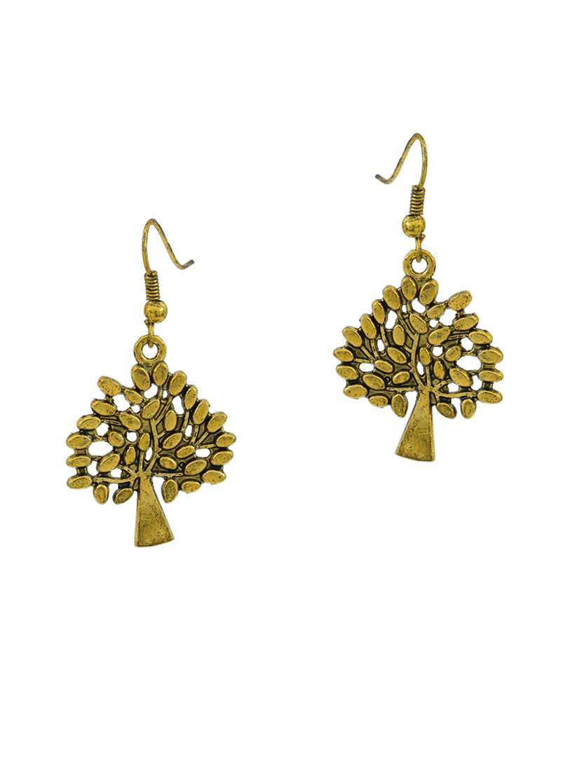 gold brass drop earring - 18535460 -  Zoom Image - 0