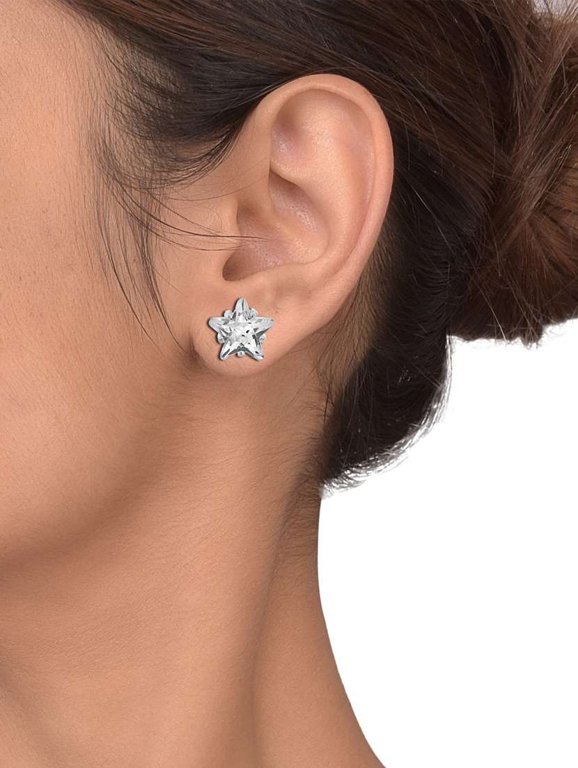 silver stud earring - 18535461 - Standard Image - 3