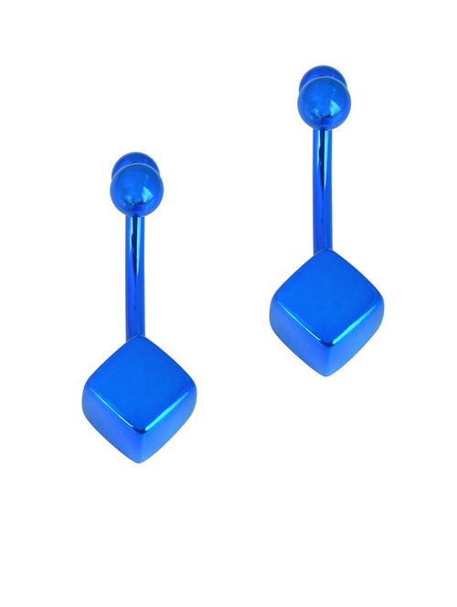 blue metal stud earring - 18535470 -  Standard Image - 0