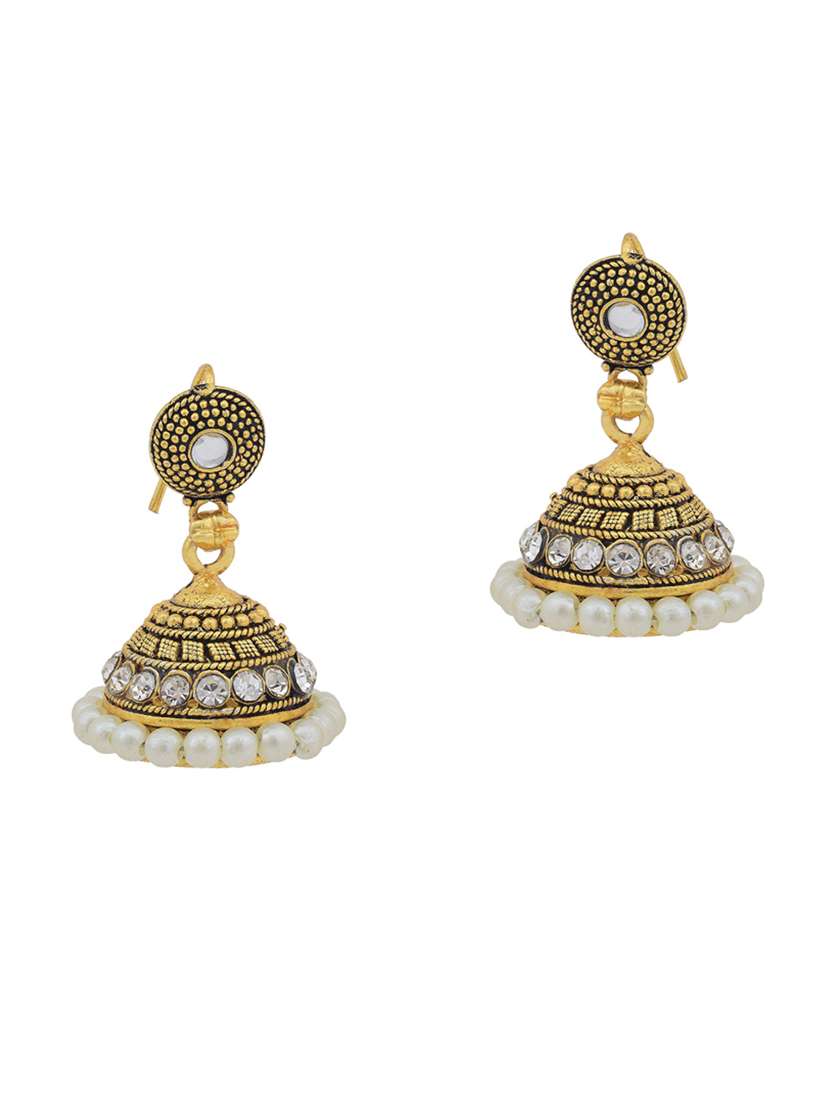gold plated jhumka earring - 18535485 -  Zoom Image - 0