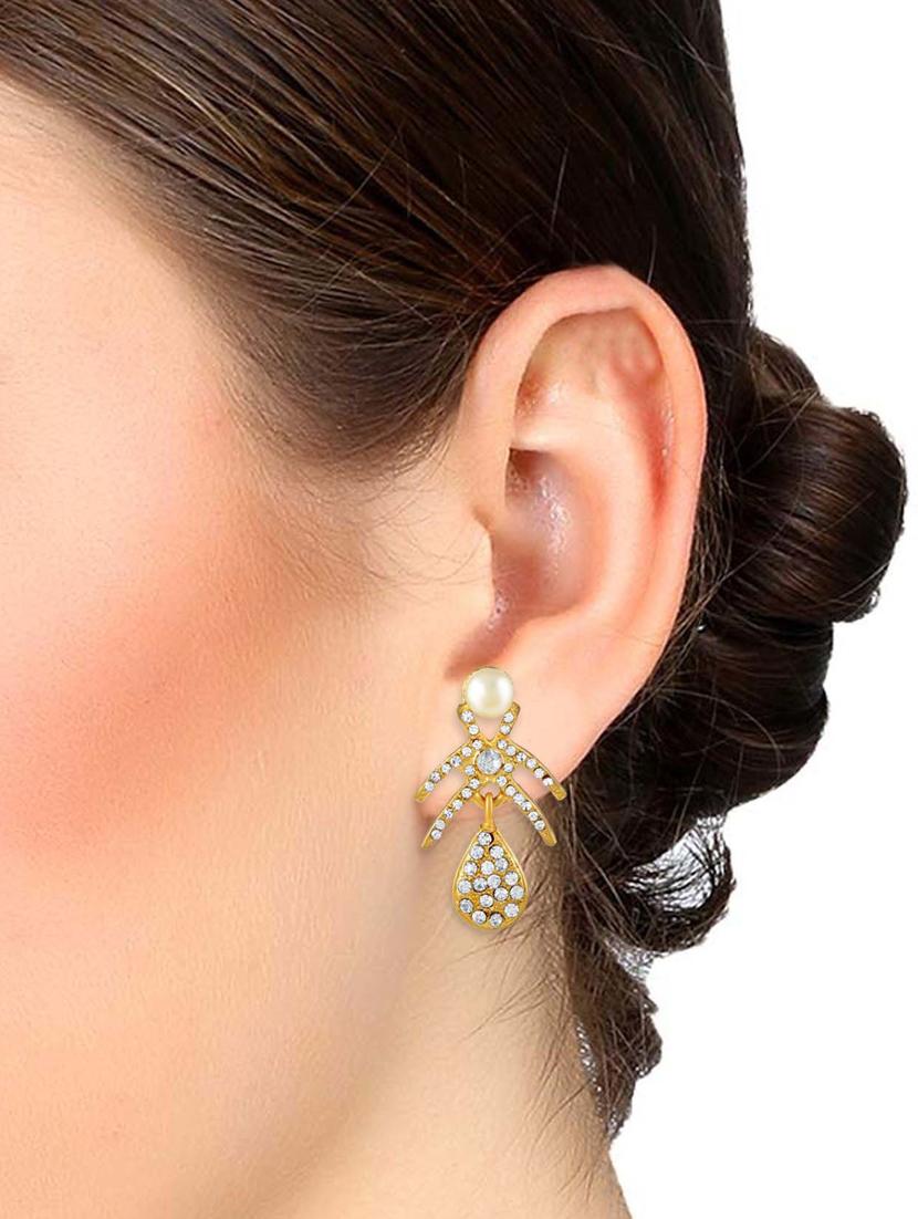 gold brass stud earring - 18535498 - Standard Image - 3