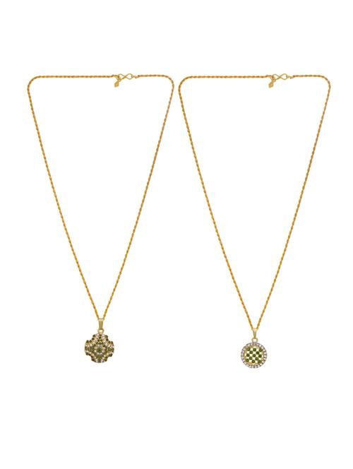 set of 2 gold brass pendant - 18535793 - Standard Image - 0