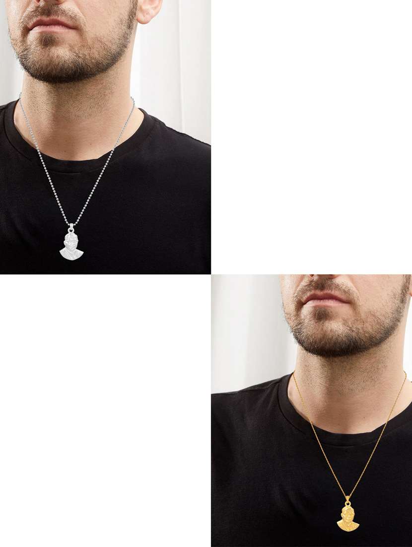 pack of 2 gold and silver pleated pendant - 18535912 -  Standard Image - 3