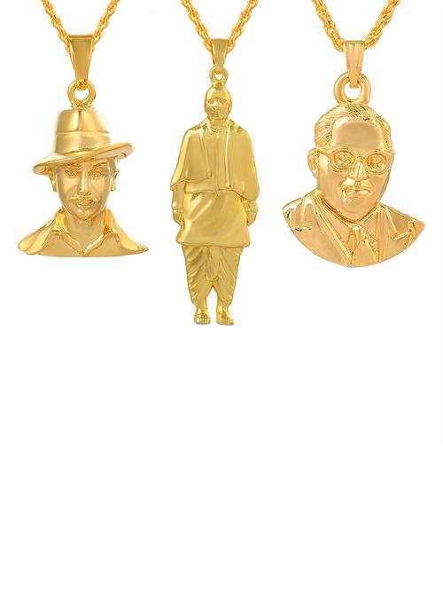 gold brass set of 3 pendant - 18536203 -  Standard Image - 0