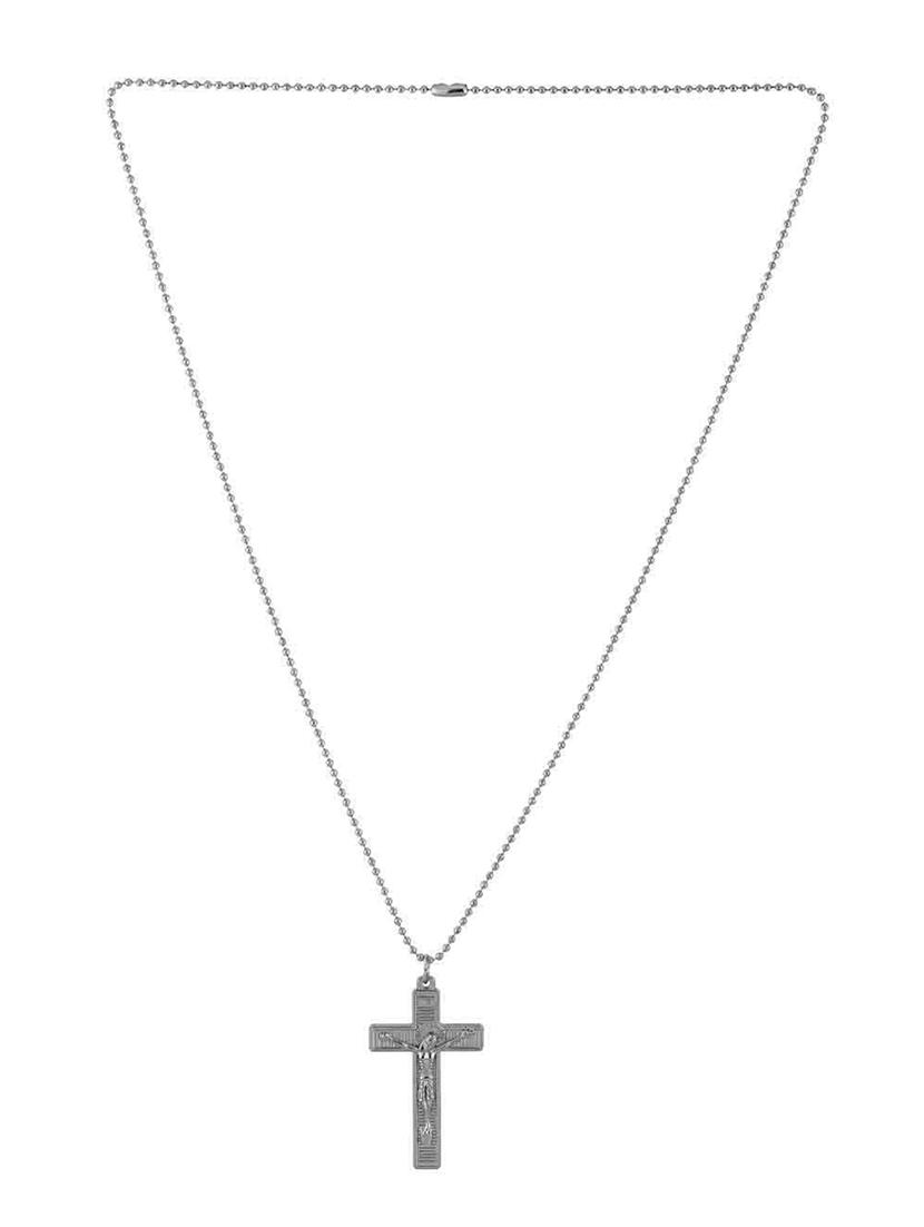 oxidised silver tone halo jesus & cross locket - 18536376 - Zoom Image - 0