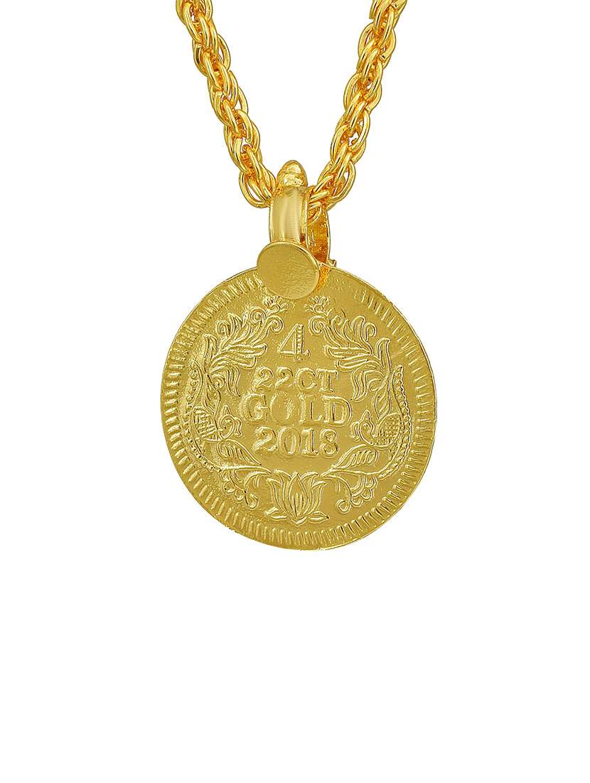 gold plated laxmi coin - 18536417 -  Standard Image - 3