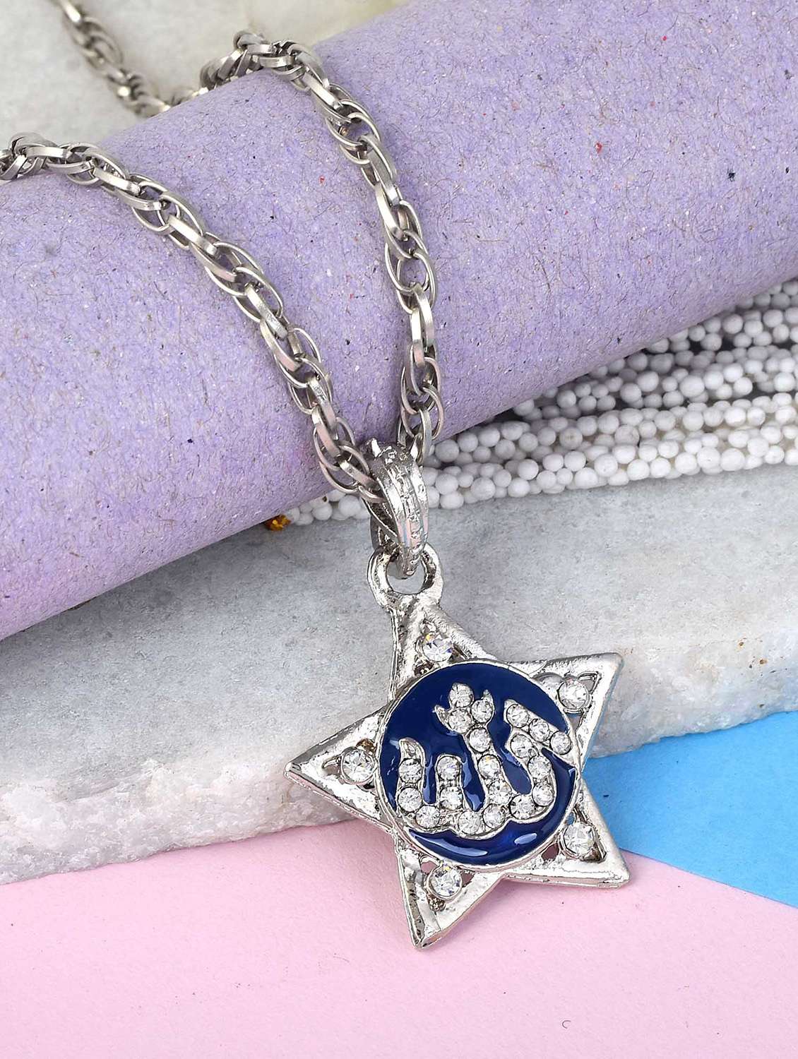 blue brass pendant