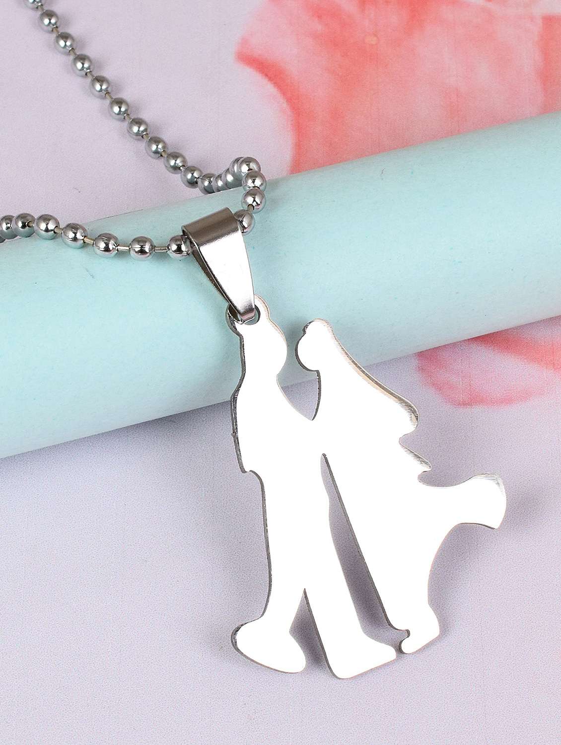 silver pleated pendant