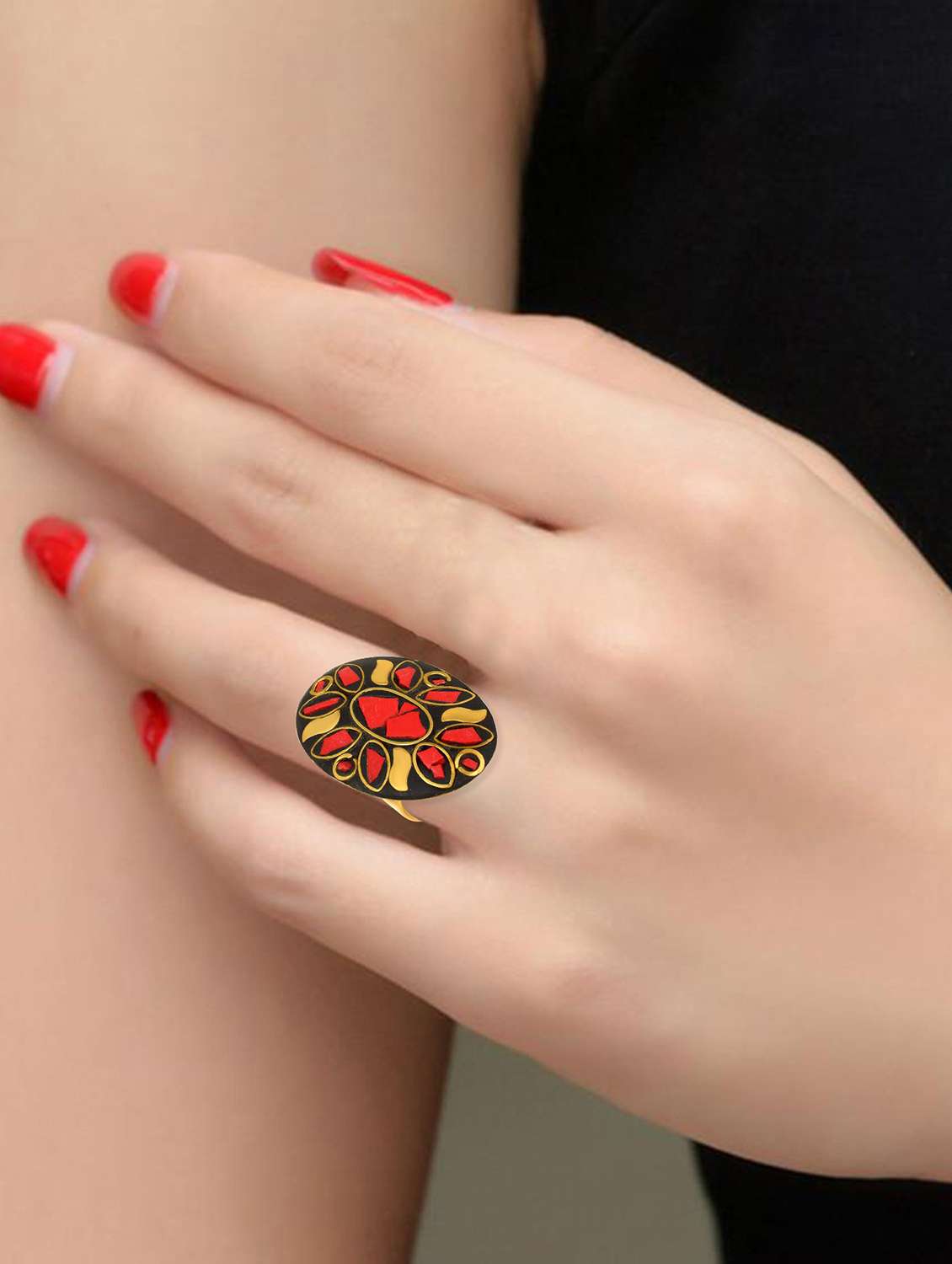 multi colored brass finger  ring - 18536917 -  Standard Image - 3