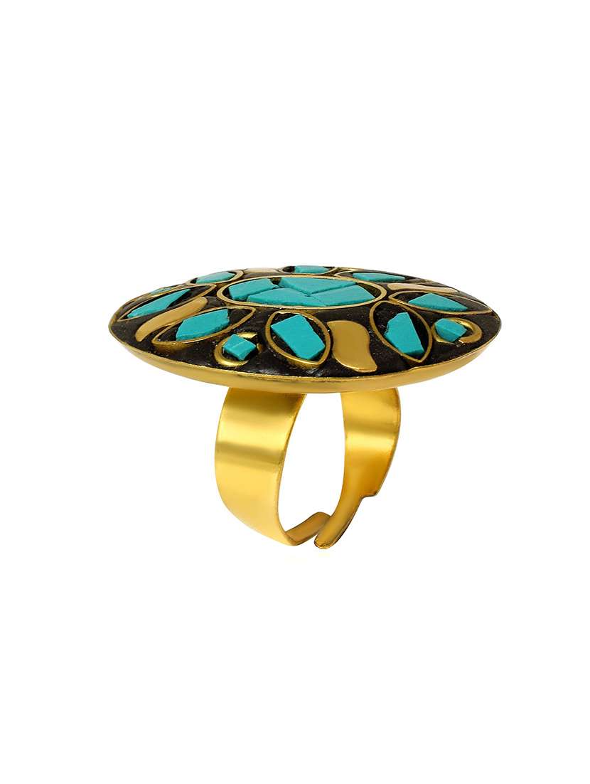 multi colored brass finger ring - 18536918 - Standard Image - 3