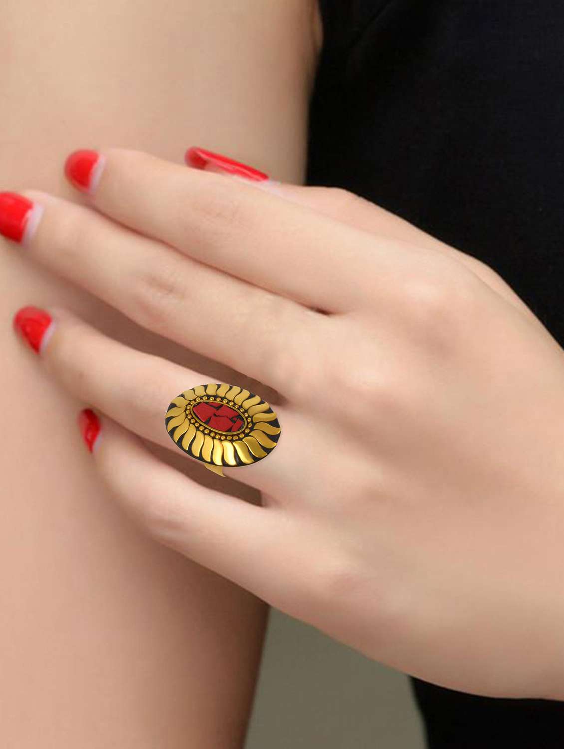 multi colored brass finger  ring - 18536921 -  Standard Image - 3