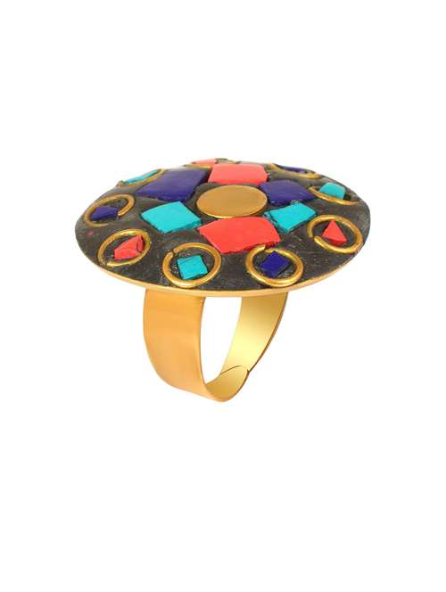 multi colored brass finger  ring - 18536927 -  Standard Image - 0