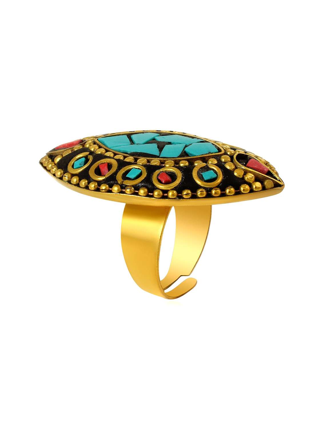 multi colored brass finger  ring - 18536930 -  Zoom Image - 0