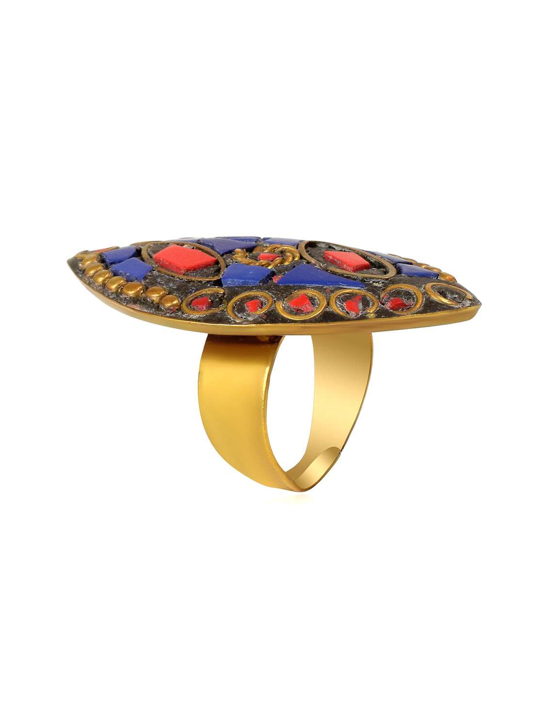 multi colored brass finger  ring - 18536935 -  Zoom Image - 0