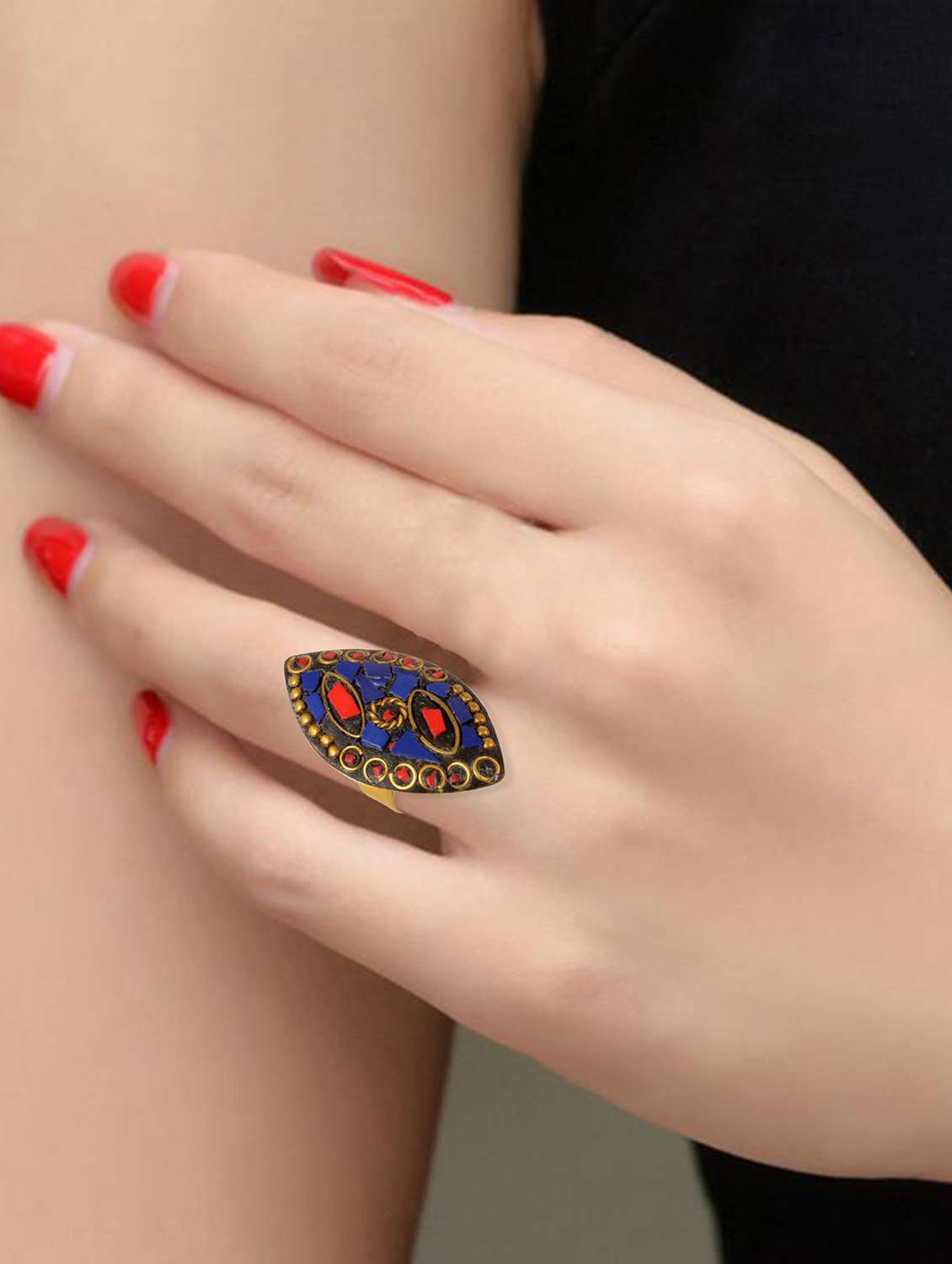 multi colored brass finger  ring - 18536935 -  Standard Image - 3