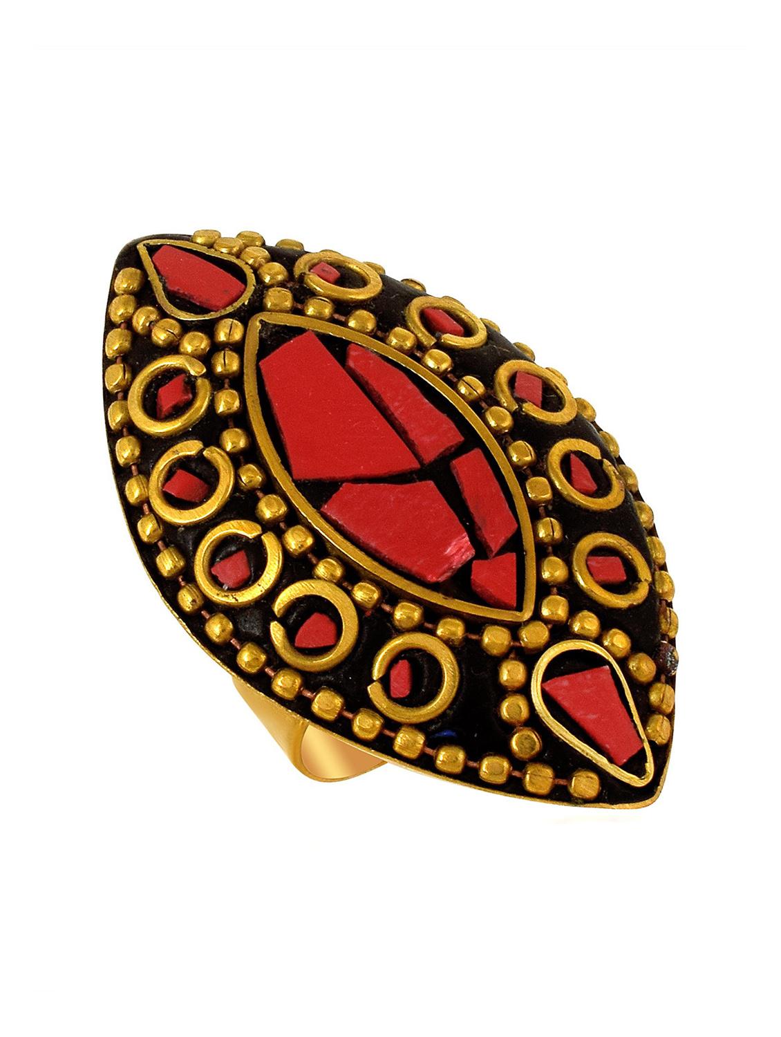 multi colored brass finger ring - 18536940 - Standard Image - 3