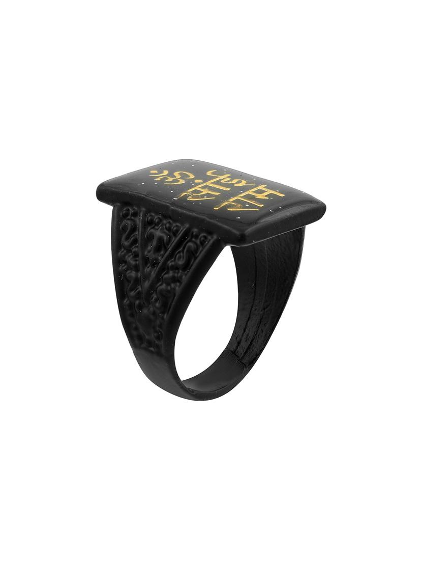black plated finger ring - 18537053 - Standard Image - 3