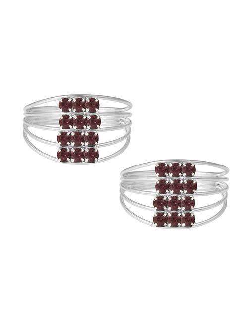 silver pleated toe ring - 18537172 - Standard Image - 0
