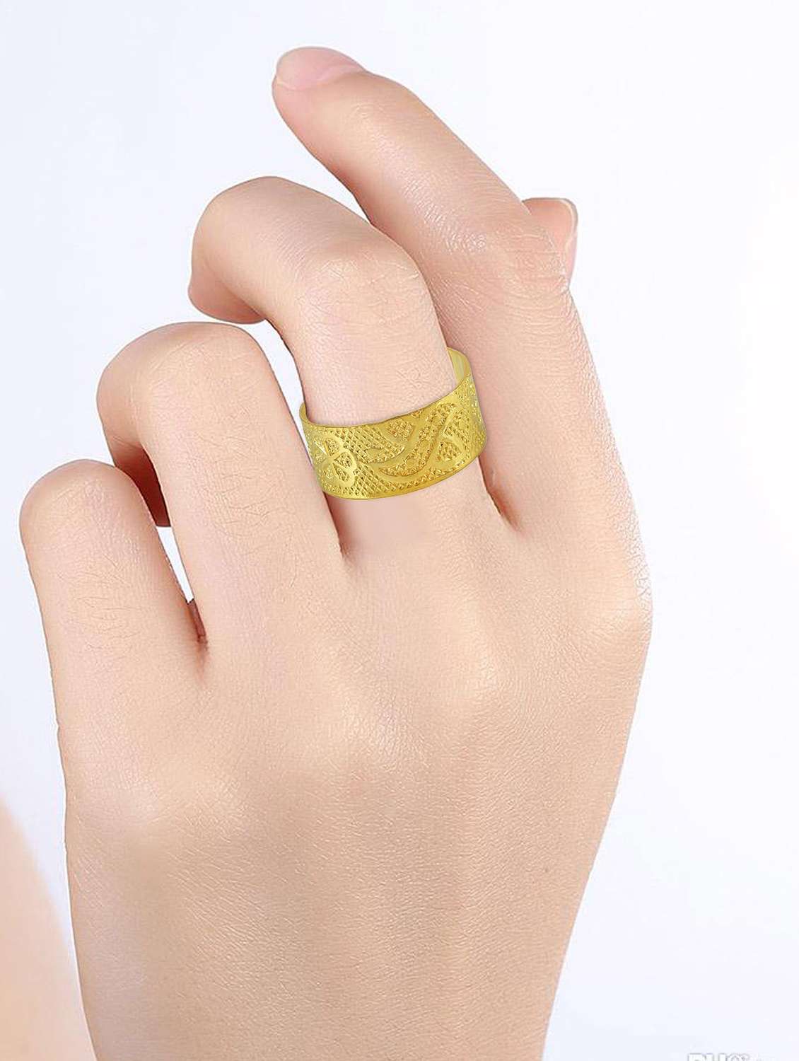 gold pleated ring - 18537185 -  Standard Image - 3