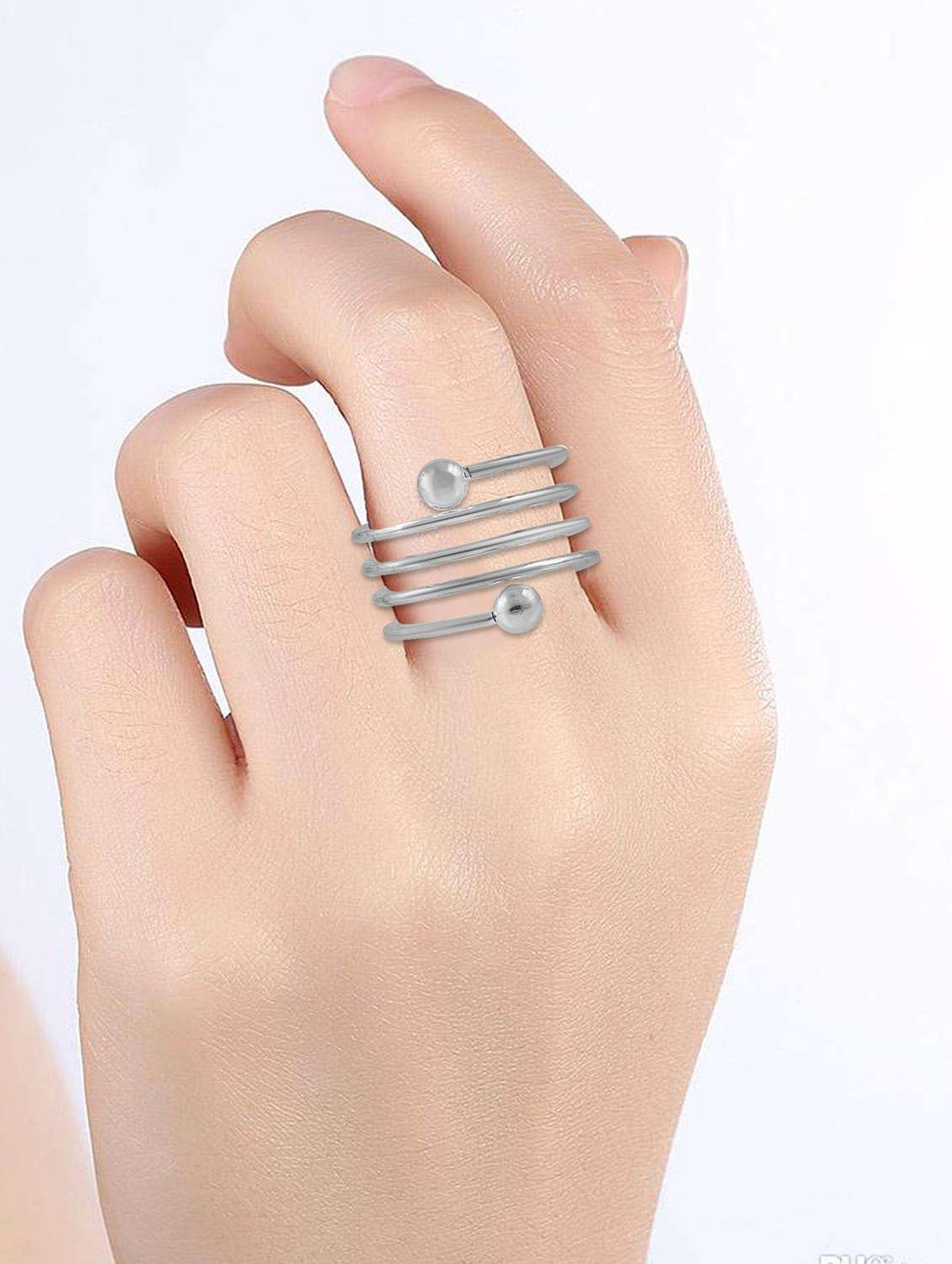 silver pleated ring - 18537190 -  Standard Image - 3