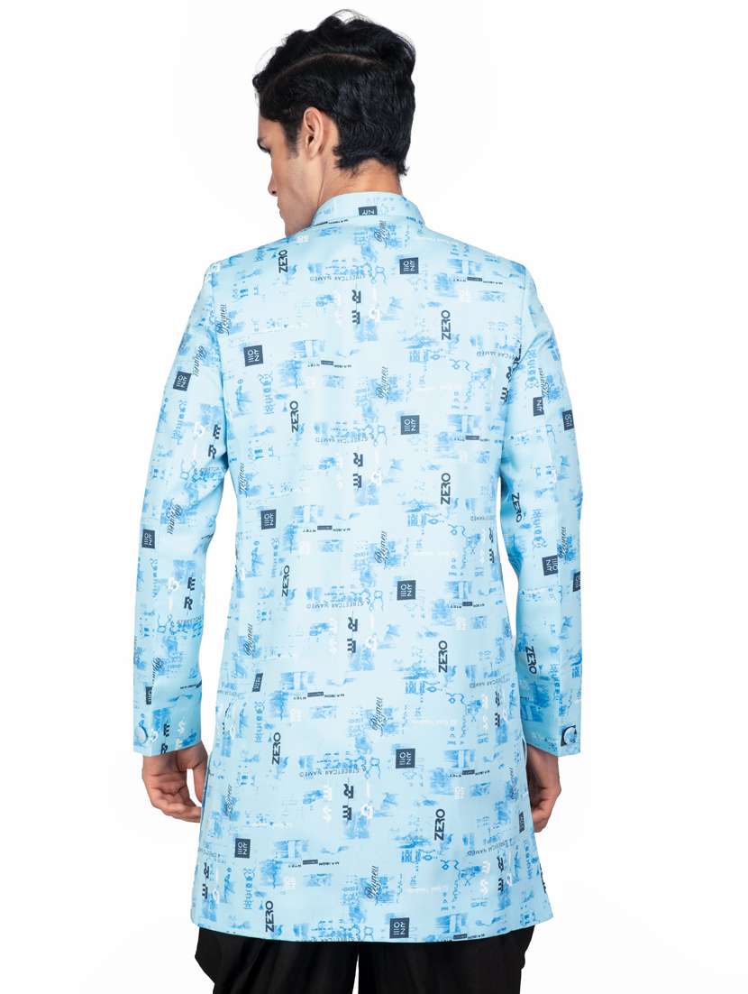 printed silk blend sherwani ethnic wear set - 18537593 -  Standard Image - 3