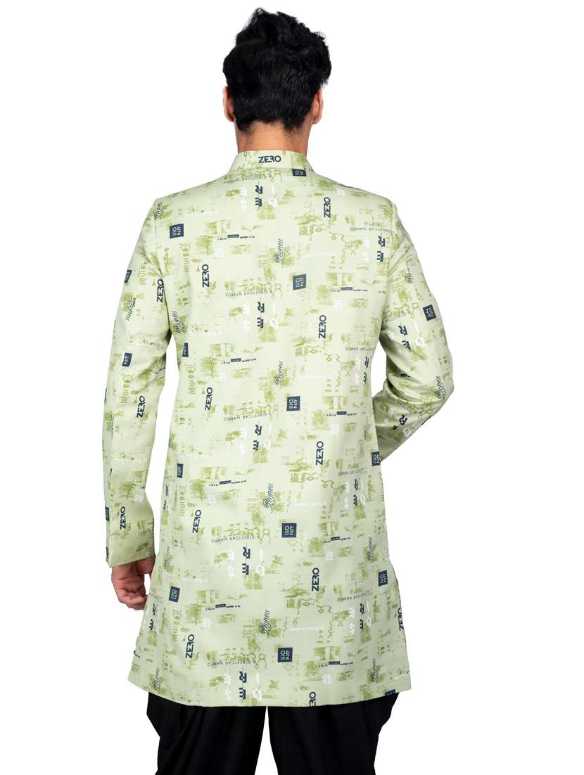 printed silk blend sherwani ethnic wear set - 18537595 -  Standard Image - 3