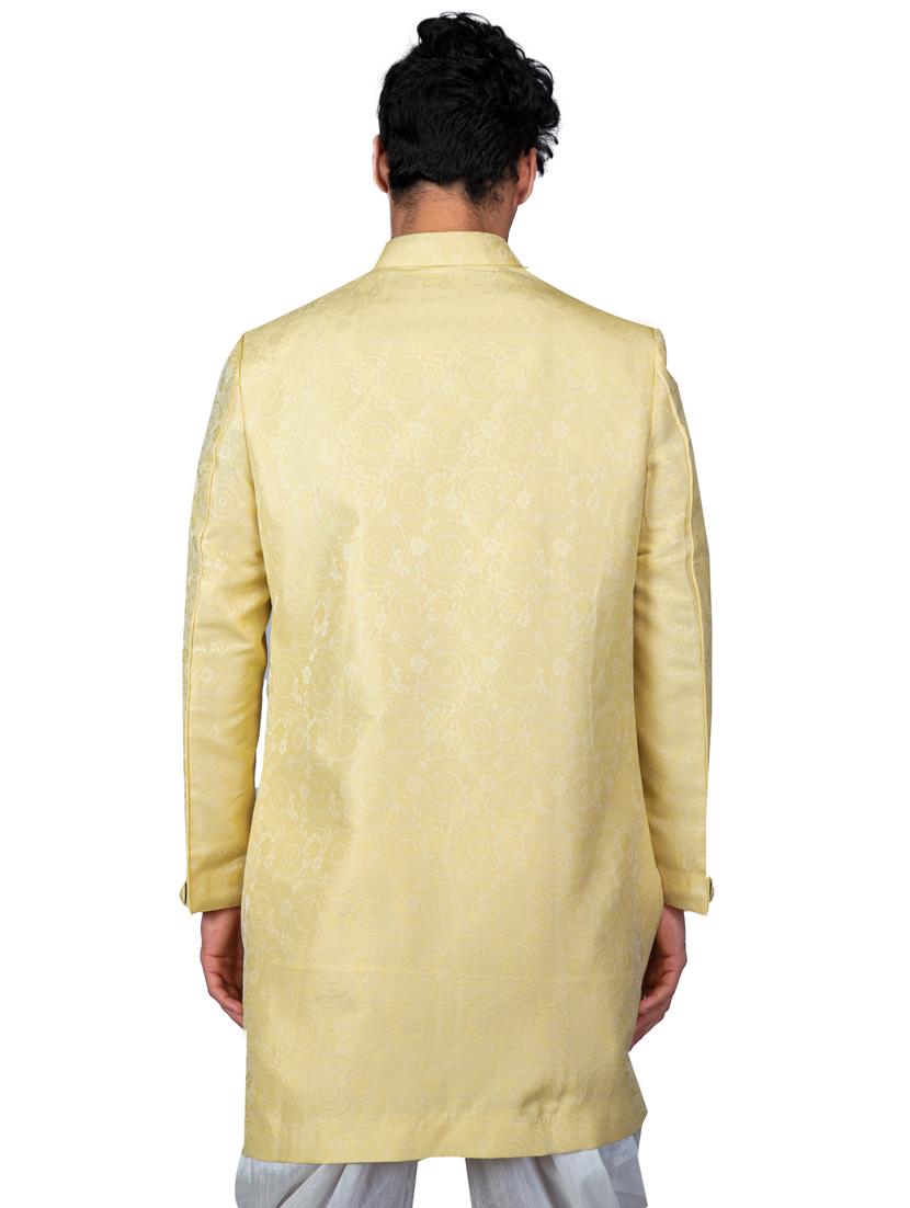 self designed silk blend sherwani ethnic wear set - 18537600 - Standard Image - 3