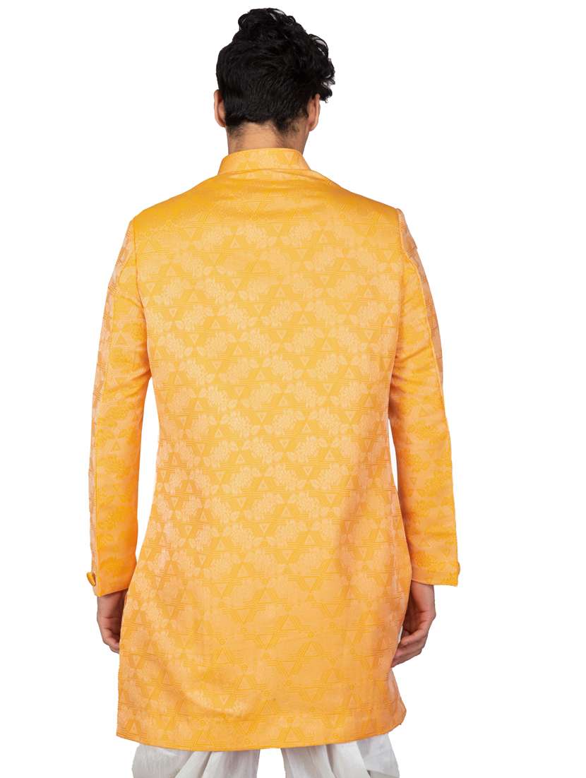 self designed silk blend sherwani ethnic wear set - 18537601 -  Standard Image - 3