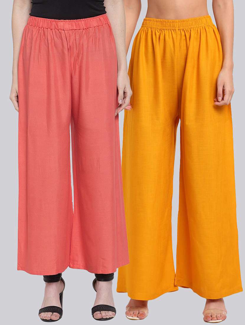 pack of 2 solid flared palazzo  - 18539424 -  Zoom Image - 0