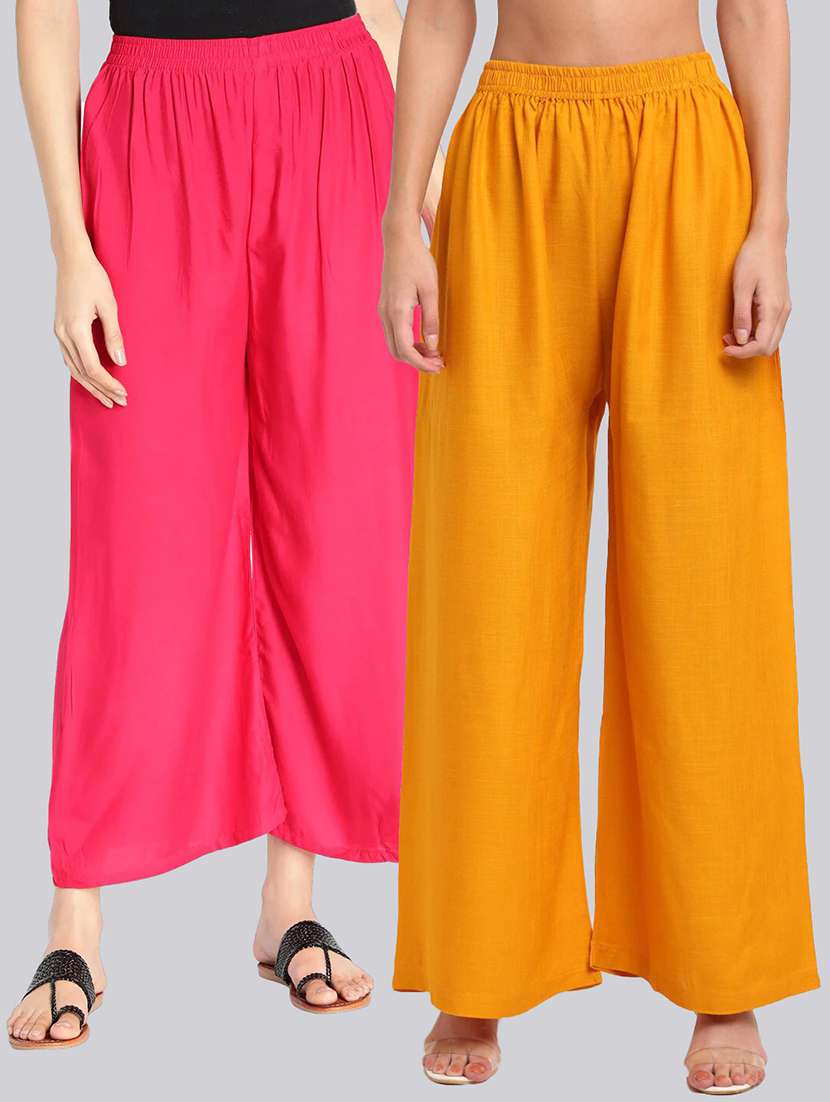 pack of 2 solid flared palazzo - 18539432 - Zoom Image - 0
