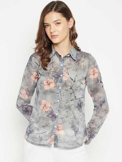 floral printed regular shirt - 18542181 - Standard Image - 0