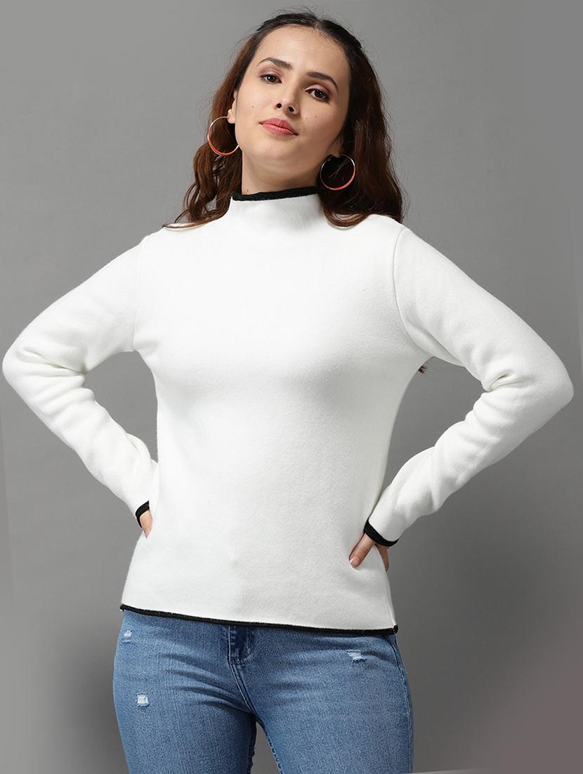 mock neck solid pullover - 18545183 - Zoom Image - 0