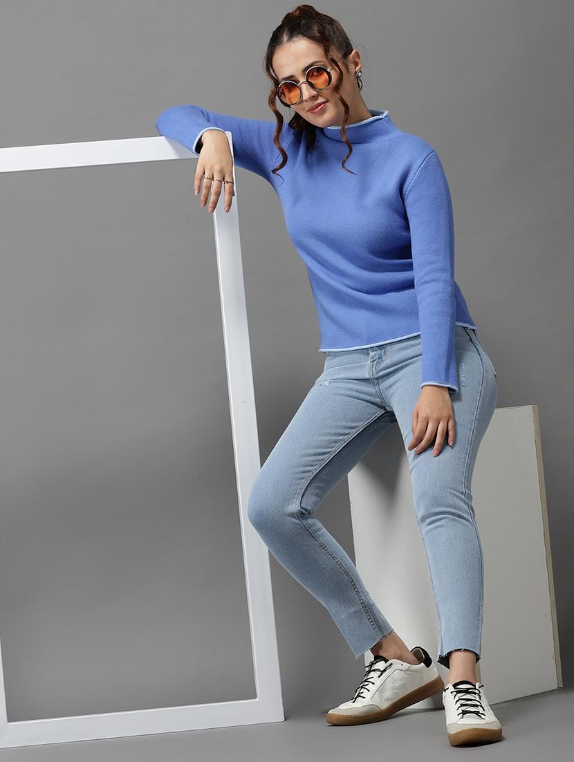 mock neck solid pullover - 18545184 - Standard Image - 3