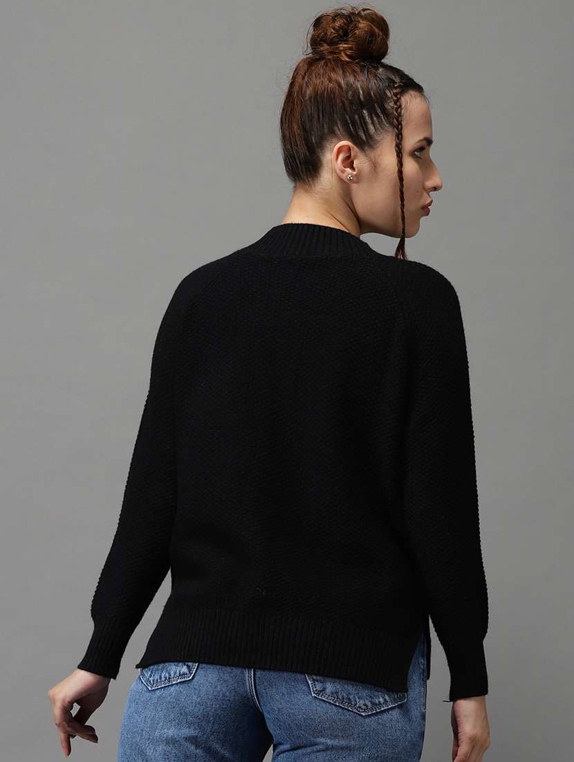 round neck solid pullover - 18545206 -  Standard Image - 3